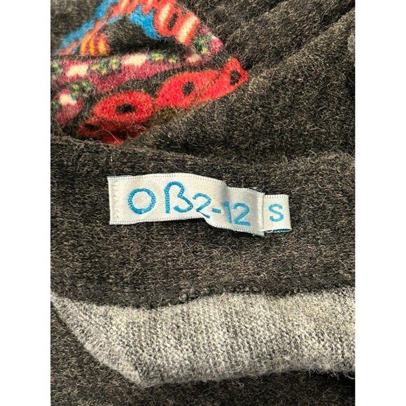 OB2-12 Womens Small Dress Dark Gray Flared‎ 3/4 Sleeve Bohemian Style - Picture 4 of 7